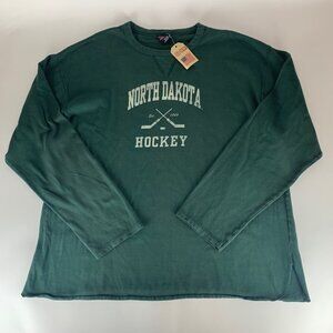 North Dakota Hawks Hockey NCAA Green Tailgate Thermal Shirt Womens 2XL New